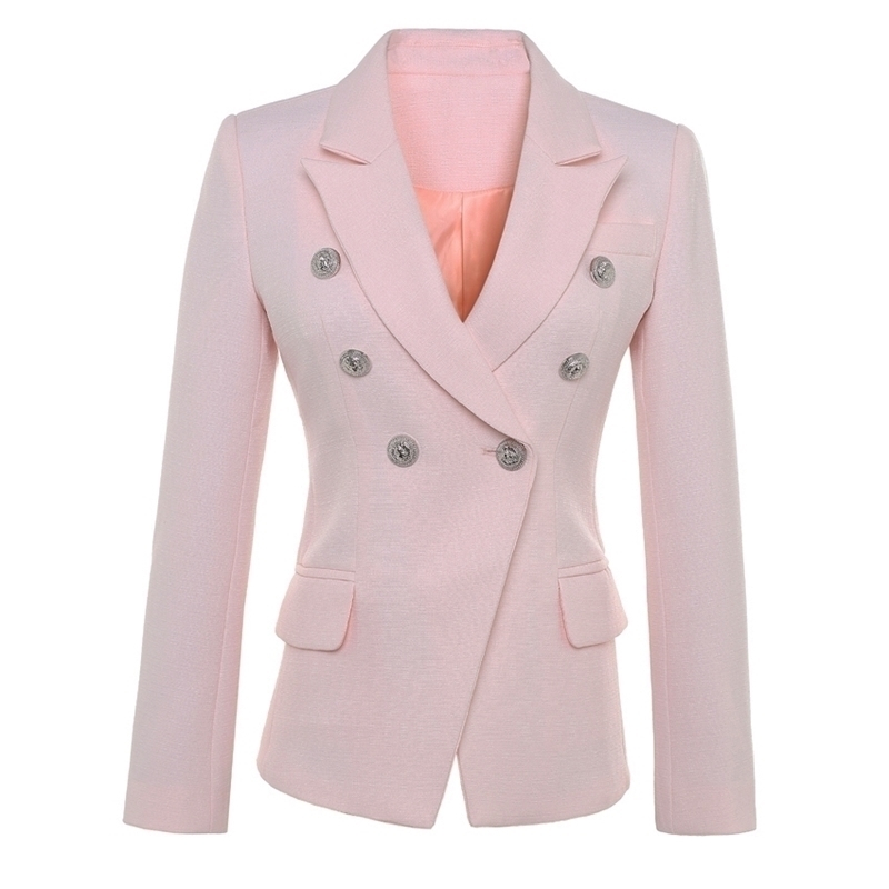 HIGH QUALITY New Fashion Runway Designer Blazer Jacket Women's Lion Buttons Double Breasted Blazer Jacket Plus size S-XXXL 201201, Pink
HIGH QUALITY New Fashion Runway Designer Blazer Jacket Women's Lion Buttons Double Breasted Blazer Jacket Plus size S-XXXL 201201, Pink
