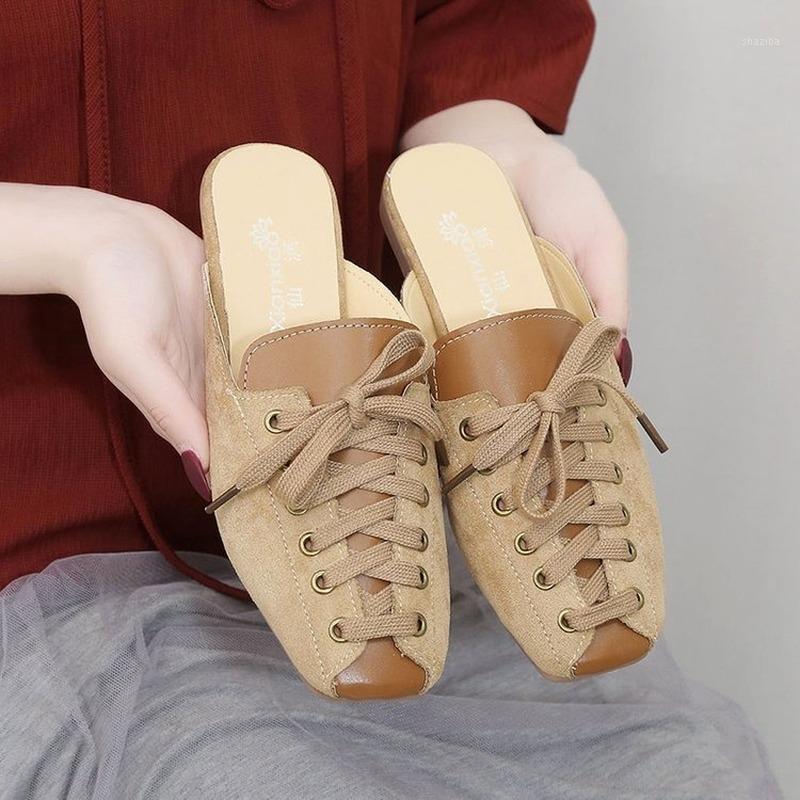 Women's flat bottom fashion Baotou female slippers 2020 new lazy half slippers fashion wild female sandals and M7091, Brown
Women's flat bottom fashion Baotou female slippers 2020 new lazy half slippers fashion wild female sandals and M7091, Brown