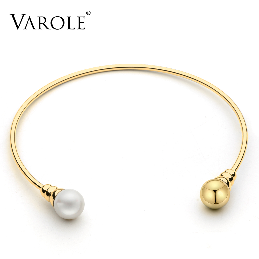VAROLE Contracted Pearl & Bead Chokers Necklaces Gold Color Necklace Stainless Steel Choker Necklace For Women Jewelry Collier
VAROLE Contracted Pearl & Bead Chokers Necklaces Gold Color Necklace Stainless Steel Choker Necklace For Women Jewelry Collier