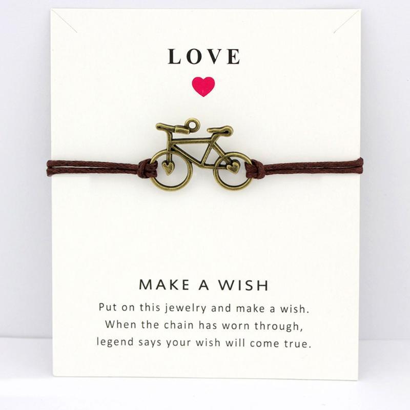 Bicycle Bike Charm Card Bracelets Bronze Jewelry Light Brown Blue Wax Cords Women Men Girl Boy Christmas Gift Drop Shipping1
Bicycle Bike Charm Card Bracelets Bronze Jewelry Light Brown Blue Wax Cords Women Men Girl Boy Christmas Gift Drop Shipping1