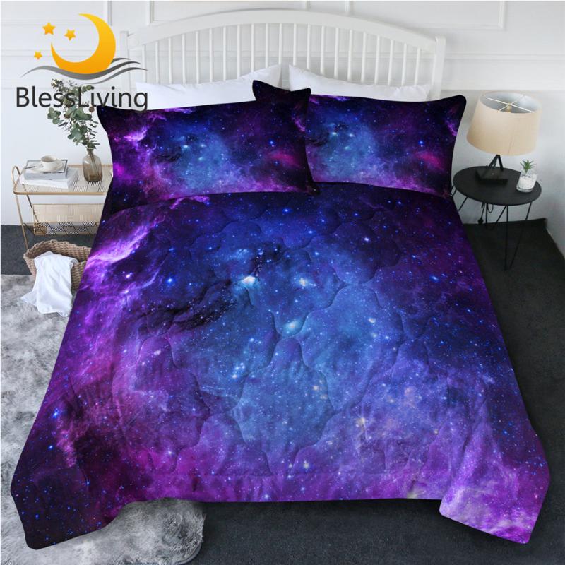 BlessLiving Nebula Summer Quilt Set 3D Galaxy Air-conditioning Comforter Blue Purple Bedding Throw Space Thin Duvet Set 3-Piece, 001
BlessLiving Nebula Summer Quilt Set 3D Galaxy Air-conditioning Comforter Blue Purple Bedding Throw Space Thin Duvet Set 3-Piece, 001