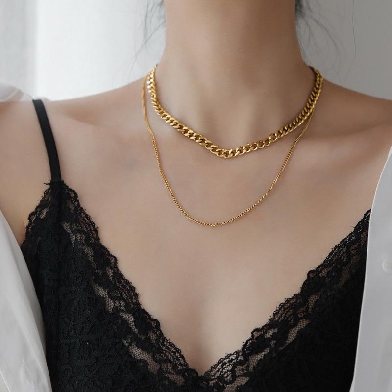 TIMEONLY Minimalist Double Layering Hollow Choker Neckalce Chunky Cuban Chain Sweater Neckalces for Women Ladies Accessories
TIMEONLY Minimalist Double Layering Hollow Choker Neckalce Chunky Cuban Chain Sweater Neckalces for Women Ladies Accessories