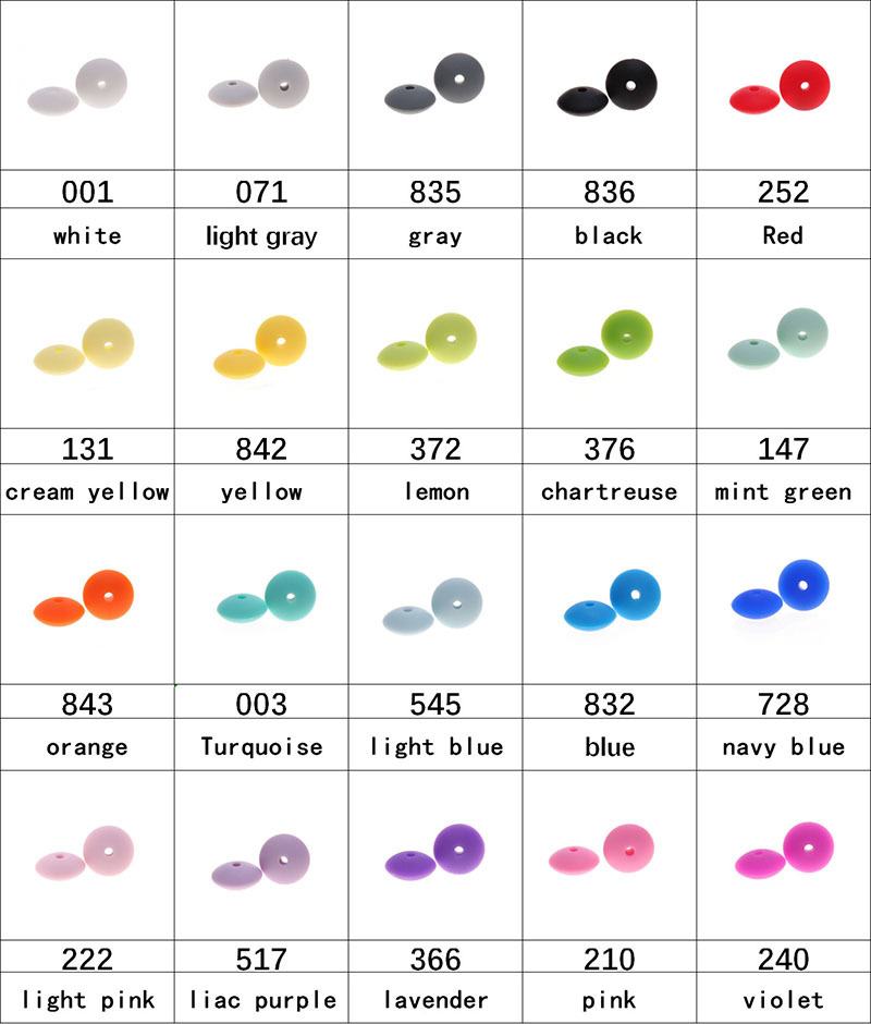 Abacus Lentils Beads 50pcs 12*6mm Silicone Flat Rhombus Loose Beads Baby Teether Necklace Chain Pendant Accessories Bpa Free Y1221