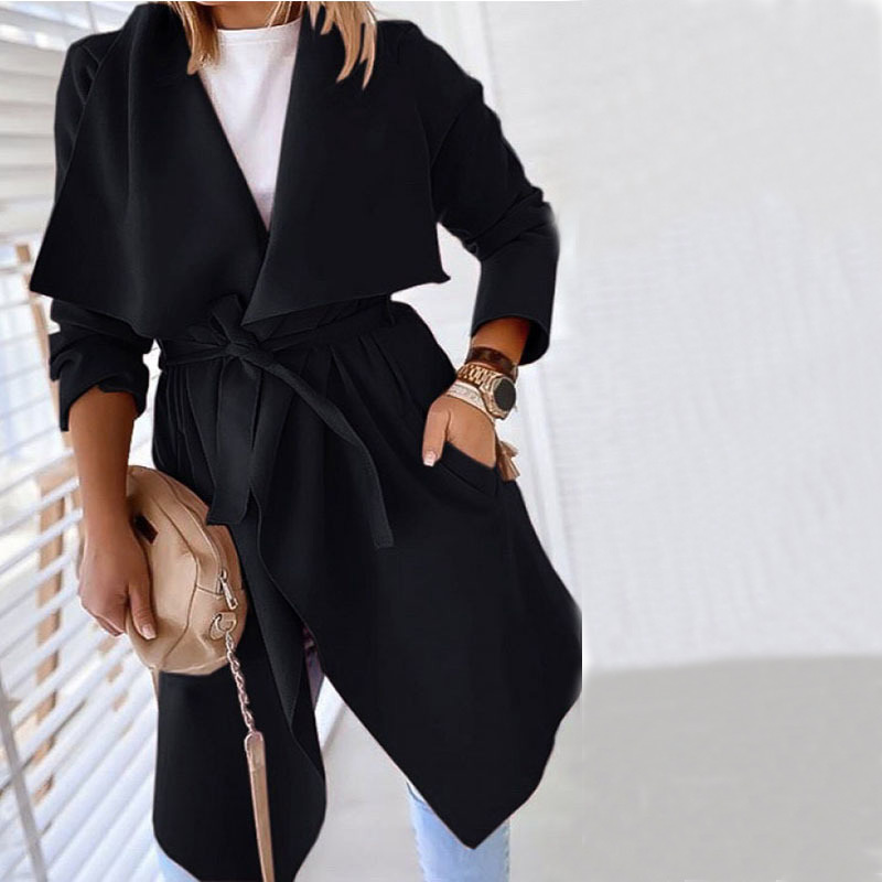 2021 New Autumn Women's Solid Color Long Sleeve Lapel Windbreaker Ladies Winter Warm Lace-up Coat Casual Simple Classic Chic Outerwear Q0tm, Wd602gr
2021 New Autumn Women's Solid Color Long Sleeve Lapel Windbreaker Ladies Winter Warm Lace-up Coat Casual Simple Classic Chic Outerwear Q0tm, Wd602gr