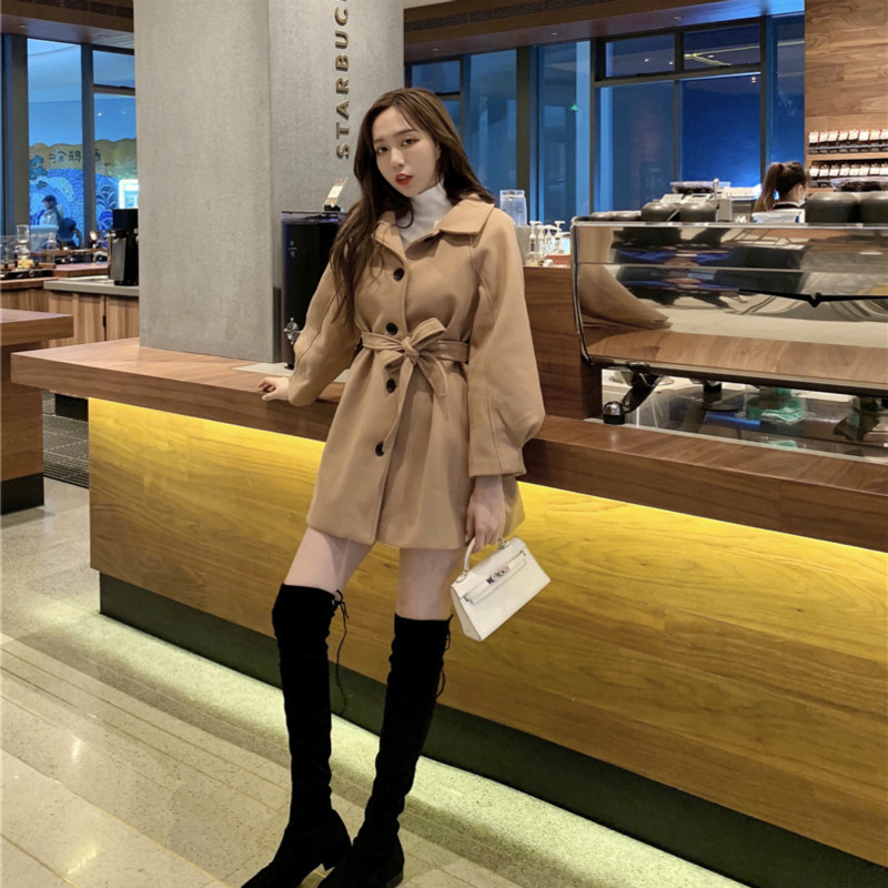 Women Winter Long A-line Coat Female Overcoat with Buttons Casual Slim Waist Plus Size Elegant Manteau Femme Hiver Abrigo Mujer 201222