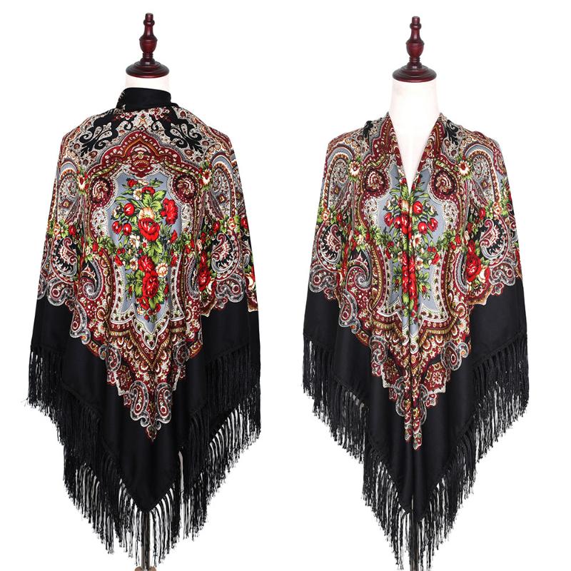 160*160cm Russian Fringed Square Scarf For Women Retro Floral Pattern National Scarves Hijab Head Wraps Beach Travel Shawl
160*160cm Russian Fringed Square Scarf For Women Retro Floral Pattern National Scarves Hijab Head Wraps Beach Travel Shawl