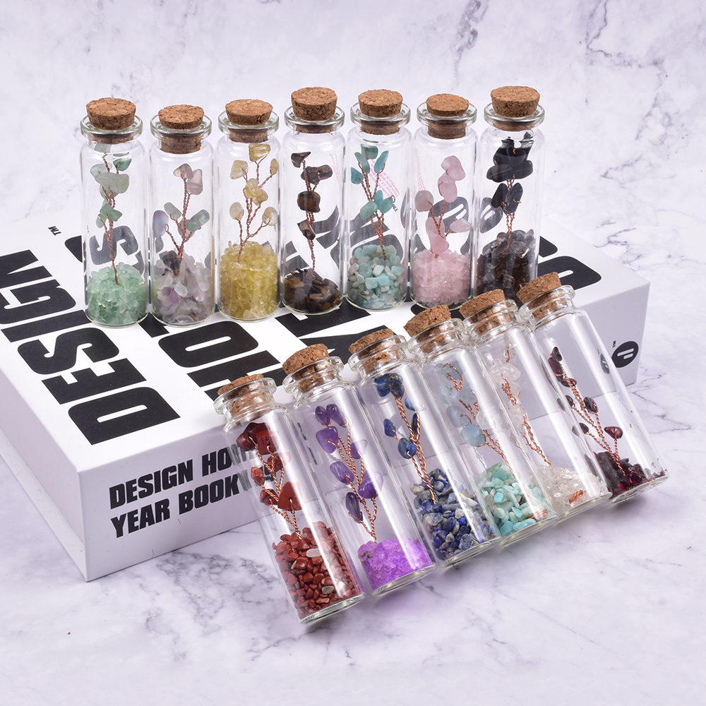 Whosale crafts Natural Rose Gravel Stone Infused Gemstone Crystal tree Glass crushed stone wishing Bottle
Whosale crafts Natural Rose Gravel Stone Infused Gemstone Crystal tree Glass crushed stone wishing Bottle