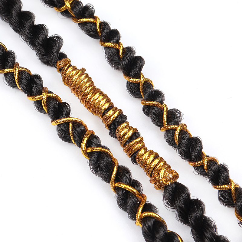 5 Pcs Dreadlock Beads Braids Hair Accessories Braiding Hair Styling Shimmer Stretchable Braiding Hair Strings Long 1 Mpc