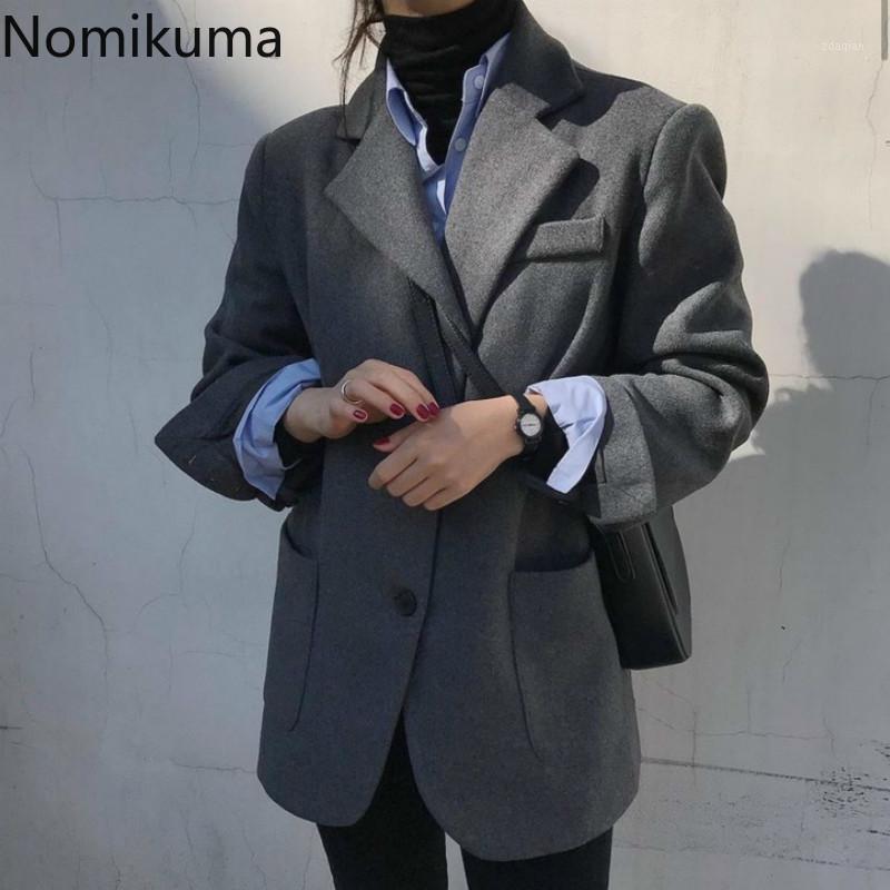 Nomikuma Vintage Causal Women Blazer Coat Notched Collar Long Sleeve Blazers Femme 2020 Autumn Winter Suit Jacket Outwear 6D6151, Black
Nomikuma Vintage Causal Women Blazer Coat Notched Collar Long Sleeve Blazers Femme 2020 Autumn Winter Suit Jacket Outwear 6D6151, Black
