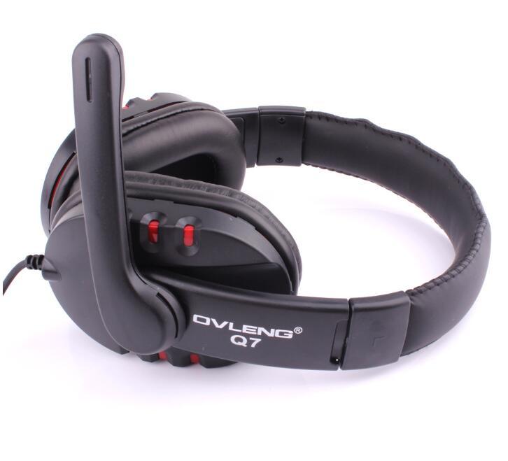OVLENG-Q7 Gaming Headset E-sports with Microphone Stereo Surround USB Headset for PC and Laptop, Red