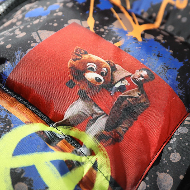 Hip Hop Jacket Parka Cartoon Graffiti Streetwear Men Windbreaker Harajuku Winter Padded Jacket Coat Puffer Vintage Outwear 201214