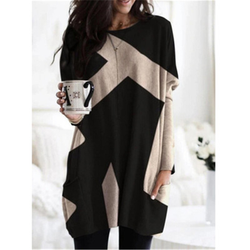 Women Splicing V-neck T-shirt Fashion Trend Long Sleeve Long Tops Tees Designer Female Spring New with Pocket Casual Loose Tshirts, Brown
Women Splicing V-neck T-shirt Fashion Trend Long Sleeve Long Tops Tees Designer Female Spring New with Pocket Casual Loose Tshirts, Brown