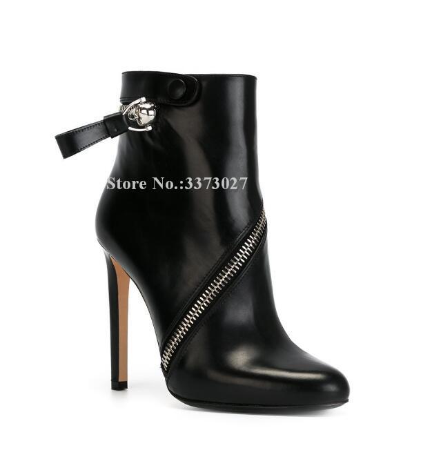 Women New Black Leather Zipper Decor Ankle Boots Fashion Design Stiletto Heel Short Boots Lady Large Size Banquet Shoes Dropship
Women New Black Leather Zipper Decor Ankle Boots Fashion Design Stiletto Heel Short Boots Lady Large Size Banquet Shoes Dropship