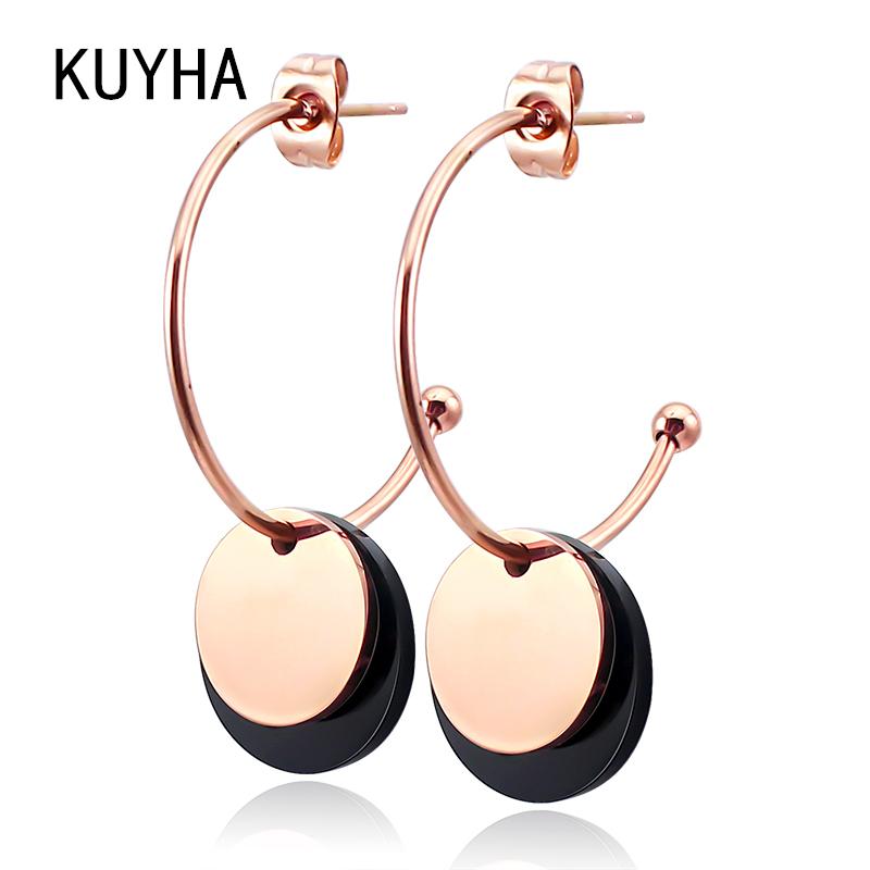 Women Hoop Earring Round Circle Loop Simple Gold/Rose Gold/Rose Gold & Black/Silver Color Hoop Earrings for Ladies Female
Women Hoop Earring Round Circle Loop Simple Gold/Rose Gold/Rose Gold & Black/Silver Color Hoop Earrings for Ladies Female