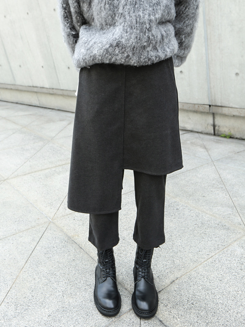 EAM High Elastic Waist Black Irregular Long Wide Leg Trousers Loose Fit Pants Women Fashion Spring Autumn 1DA991 201228