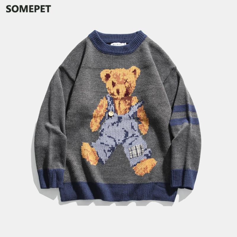 Sweater Men Vintage Teddy Bear Pattern Acrylic O-neck Hip Hop Streetwear Harajuku 2020 Autumn New Sweter Pullover Male Sweaters, Blue
Sweater Men Vintage Teddy Bear Pattern Acrylic O-neck Hip Hop Streetwear Harajuku 2020 Autumn New Sweter Pullover Male Sweaters, Blue