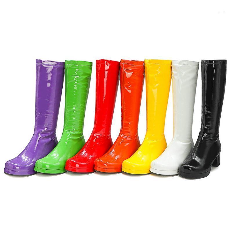 Autumn Winter Patent Leather Boots Fashion Long Shoes Round Toe Platform Thick Heel Ladies Party Wear Green Yellow Lavender Blue1, Orange red
Autumn Winter Patent Leather Boots Fashion Long Shoes Round Toe Platform Thick Heel Ladies Party Wear Green Yellow Lavender Blue1, Orange red