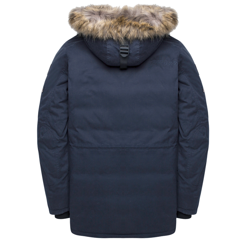 TIGER FORCE Winter Jacket Men Padded Parka Russia Man Winter Coat Artificial Fur Big Pockets Medium-long Thick Parkas Snowjacket LJ201215