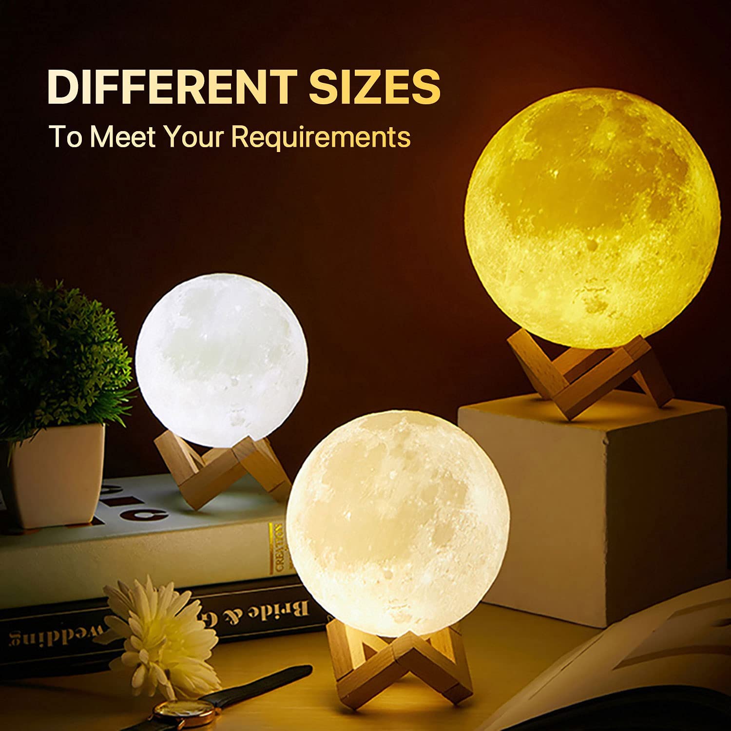 3D Moon Lamp Starry Sky Light gadgets with Stand Romantic Night 315inch Painted Bedside Lamp Lover Birthday Thanksgiving