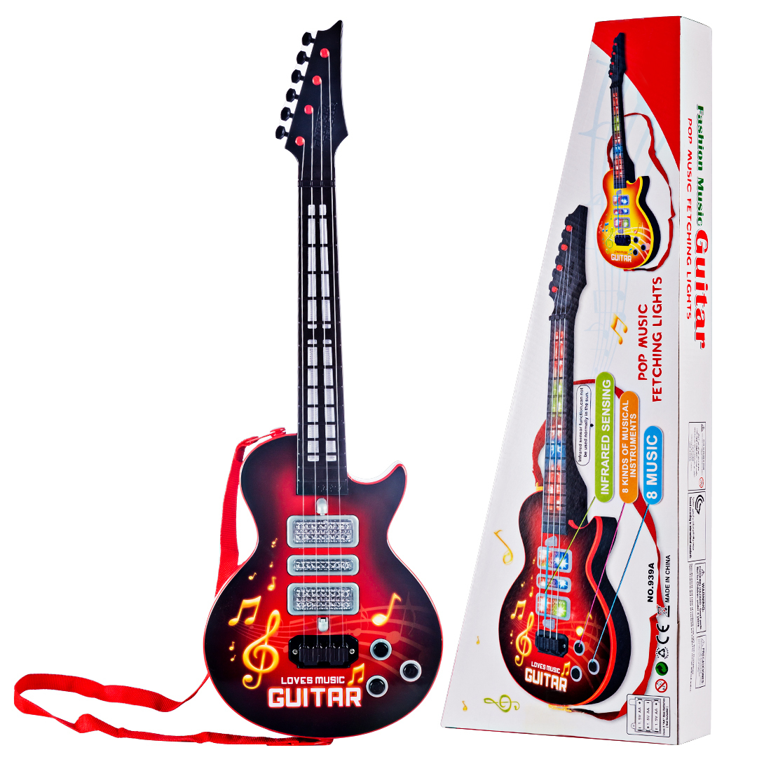 High Quality Hot 4 Strings Music Electric Guitar Kids Musical Instruments Educational Toys For Children Christmas New Year Gifts LJ200907