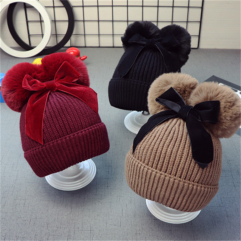 HOT 9styles Cute Double Fur Ball Bow Hats Baby Pom Pom Beanie Cap Toddler Kids Baby Girls Winter Warm Crochet Knitted Party Hat Caps
HOT 9styles Cute Double Fur Ball Bow Hats Baby Pom Pom Beanie Cap Toddler Kids Baby Girls Winter Warm Crochet Knitted Party Hat Caps