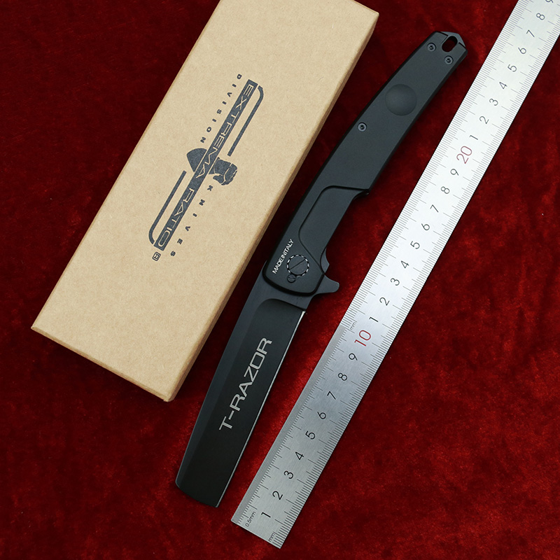 new OEM Extrema Ratio T-Razor Aluminum N690 Folding Blade Ball Bearing Outdoor Kitchen Tactical Camp Hunting EDC tool Knife
new OEM Extrema Ratio T-Razor Aluminum N690 Folding Blade Ball Bearing Outdoor Kitchen Tactical Camp Hunting EDC tool Knife