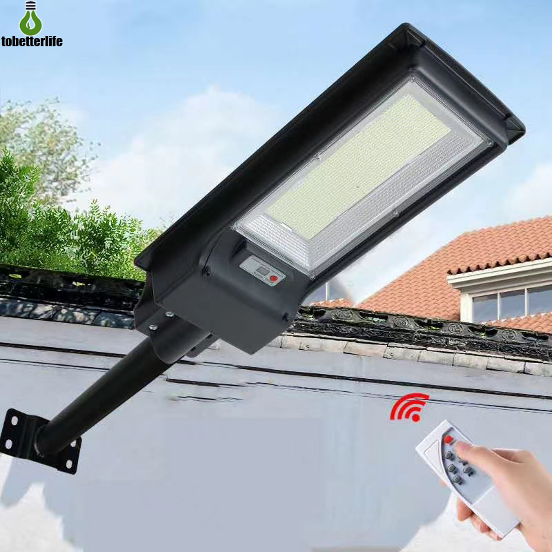 300W 600W Solar Street Lamp Outdoor Lighting Radar Sensor Road Light with pole remote control 492led 966led