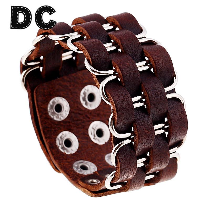 Fashion New Geometry Brown Braided Leather Bracelet Men Vintage Wide Cuff Wrap Bracelets & Bangles Wristband Punk Jewelry
Fashion New Geometry Brown Braided Leather Bracelet Men Vintage Wide Cuff Wrap Bracelets & Bangles Wristband Punk Jewelry