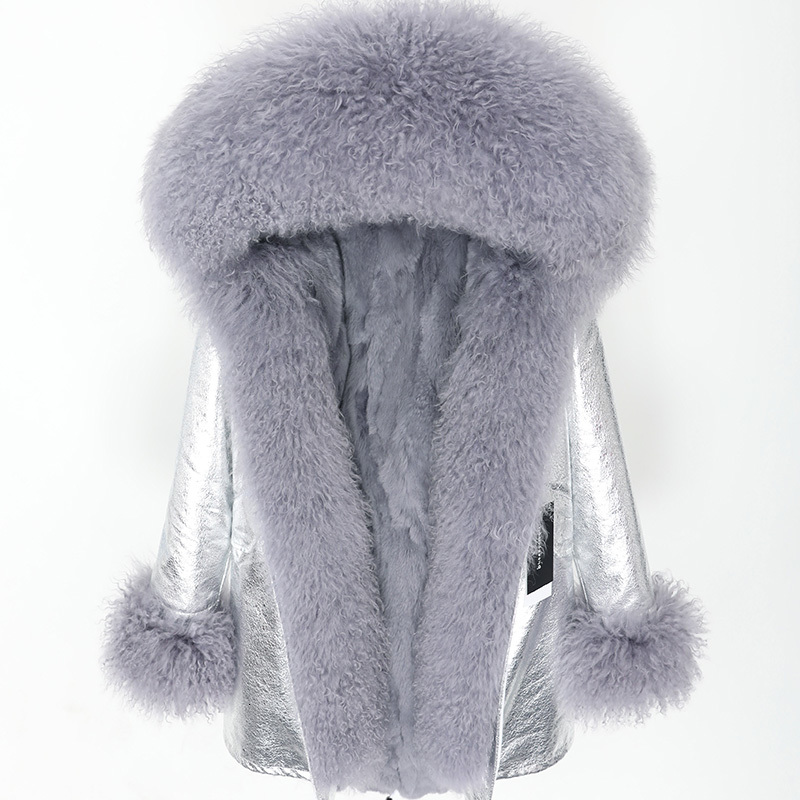 2021 New Winter Detachable Rabbit Lining Super Large Goatee Lamb Skin Long Thick Fur Coat EXRH 
2021 New Winter Detachable Rabbit Lining Super Large Goatee Lamb Skin Long Thick Fur Coat EXRH