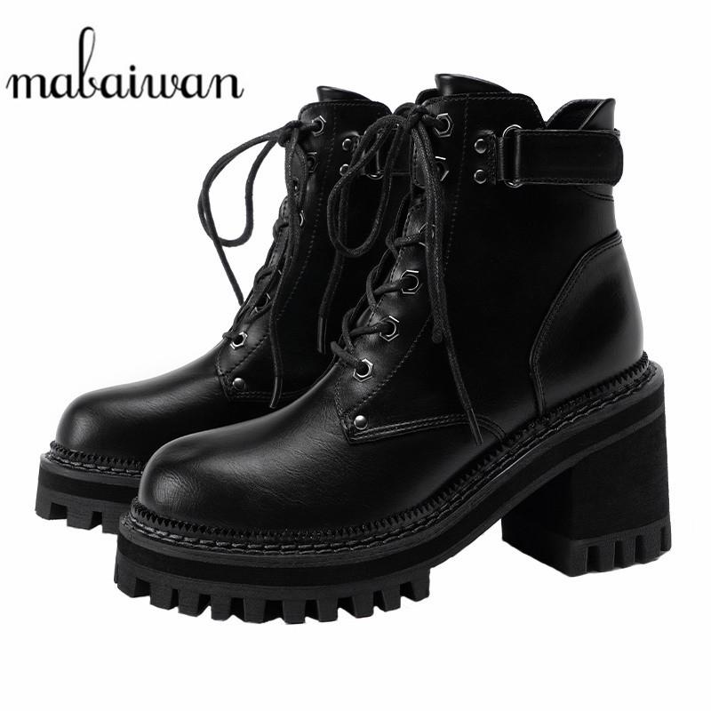 Mabaiwan New Gothic Lace Up Ankle Boots For Women Platform Chunky High Heel Shoes Winter Buckle Motorcycle Short Boots, Black
Mabaiwan New Gothic Lace Up Ankle Boots For Women Platform Chunky High Heel Shoes Winter Buckle Motorcycle Short Boots, Black