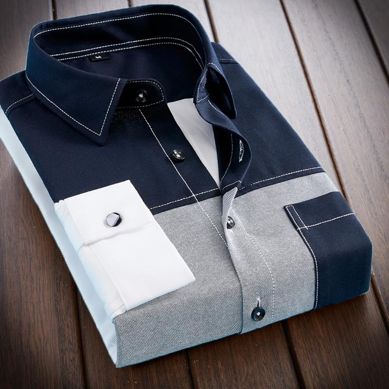 Shirt men Long Sleeve korean Slim Patchwork casual shirts man Lapel cotton shirt for men classical Asia size men's shirts foamal, Blue
Shirt men Long Sleeve korean Slim Patchwork casual shirts man Lapel cotton shirt for men classical Asia size men's shirts foamal, Blue