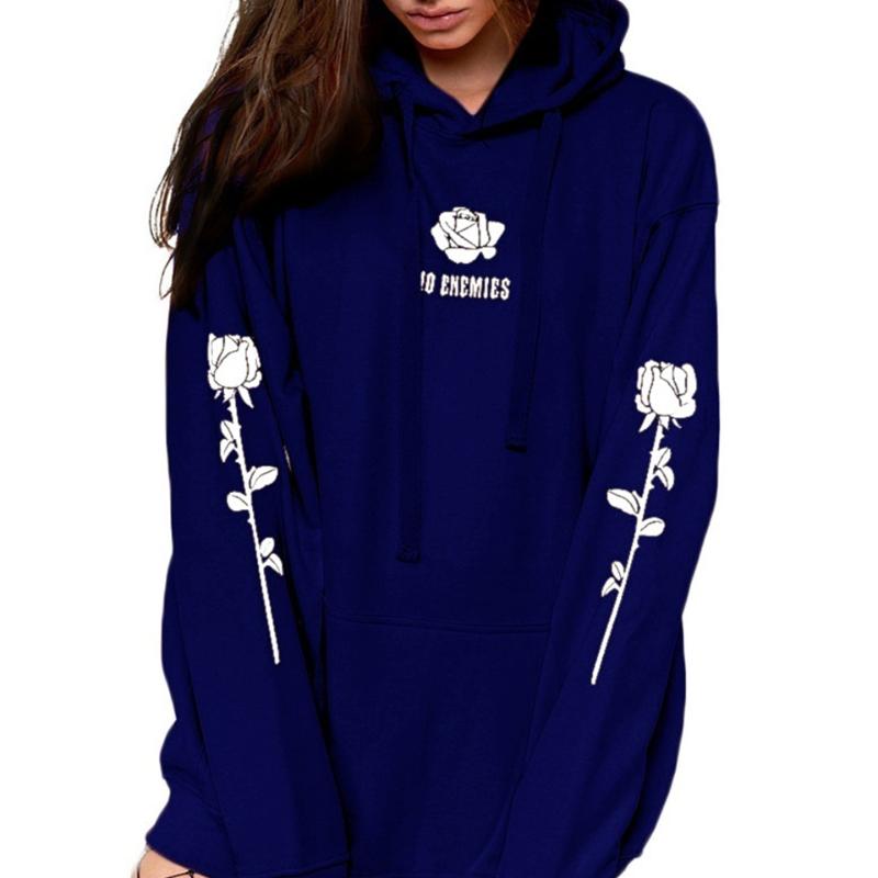 Women's Hoodies & Sweatshirts 2021 Womens Orange Sweatshirt Rose Hoodie Plus Size Kangaroo Pocket Oversized Thick