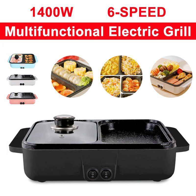 New 1400W 220V 2 IN 1 Electric Hot Pot Cooker BBQ Grill Multifunctional Electric BBQ Grill Non Stick Plate Barbecue Pan Hot Pot
New 1400W 220V 2 IN 1 Electric Hot Pot Cooker BBQ Grill Multifunctional Electric BBQ Grill Non Stick Plate Barbecue Pan Hot Pot