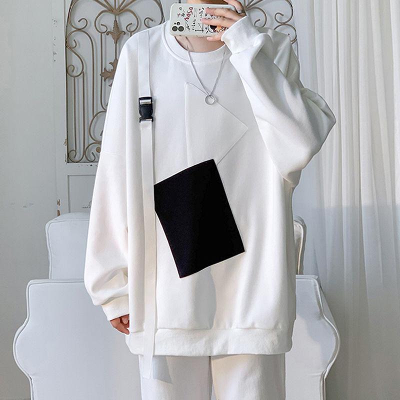 Men's T-Shirts Black White Patch Men Pullover 2022 Fashion Webbing Long Sleeve Basic T Shirt Teens Student Oversize Japanese Streetwear Clot, White;black
Men's T-Shirts Black White Patch Men Pullover 2022 Fashion Webbing Long Sleeve Basic T Shirt Teens Student Oversize Japanese Streetwear Clot, White;black