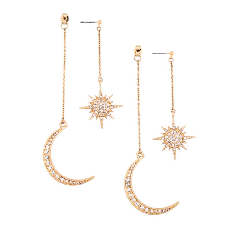 Women's Moon Crystal Star Stud Earrings Moon Tassel Earrings Long Drop Fashion Jewelry with Zircon Crescent
Women's Moon Crystal Star Stud Earrings Moon Tassel Earrings Long Drop Fashion Jewelry with Zircon Crescent