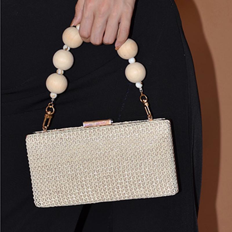 Women Evening Clutch Bags Wooden Bead Chain Chain Summer Straw Beach Bag Wedding Dinner Purses And Handbags Luxury, Beige
Women Evening Clutch Bags Wooden Bead Chain Chain Summer Straw Beach Bag Wedding Dinner Purses And Handbags Luxury, Beige