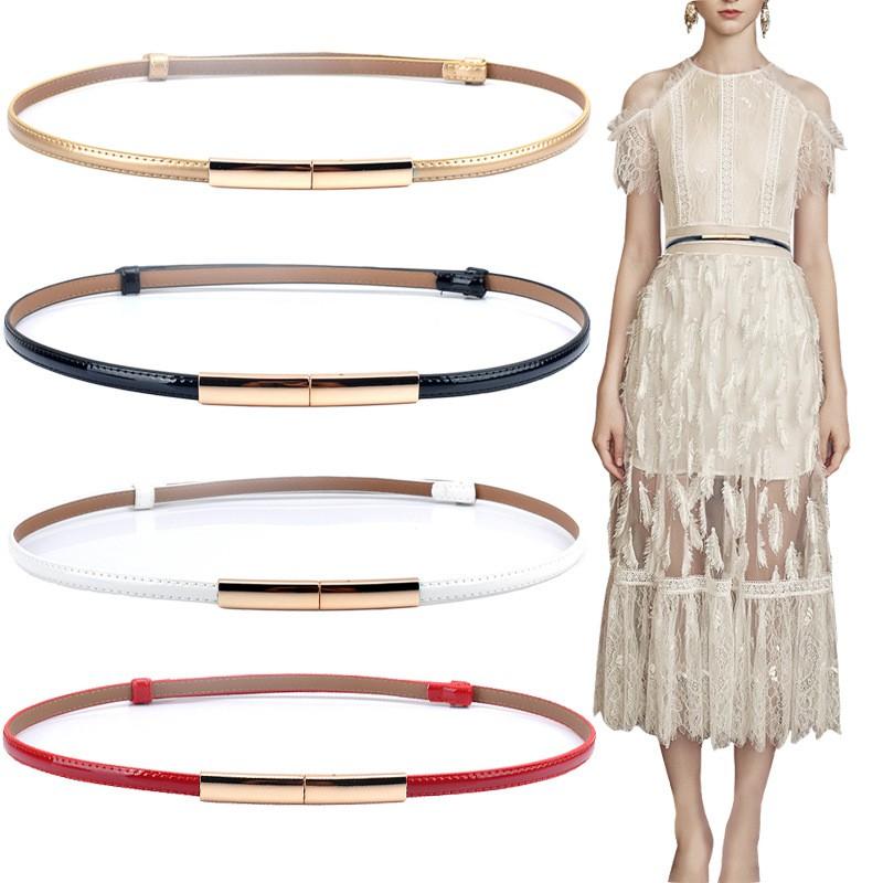 Ladies Fashion Genuine Leather Slim Belt Female gold long buckle Bright Face Skirt adjust Patent leather cowskin Belt for Women, White
Ladies Fashion Genuine Leather Slim Belt Female gold long buckle Bright Face Skirt adjust Patent leather cowskin Belt for Women, White