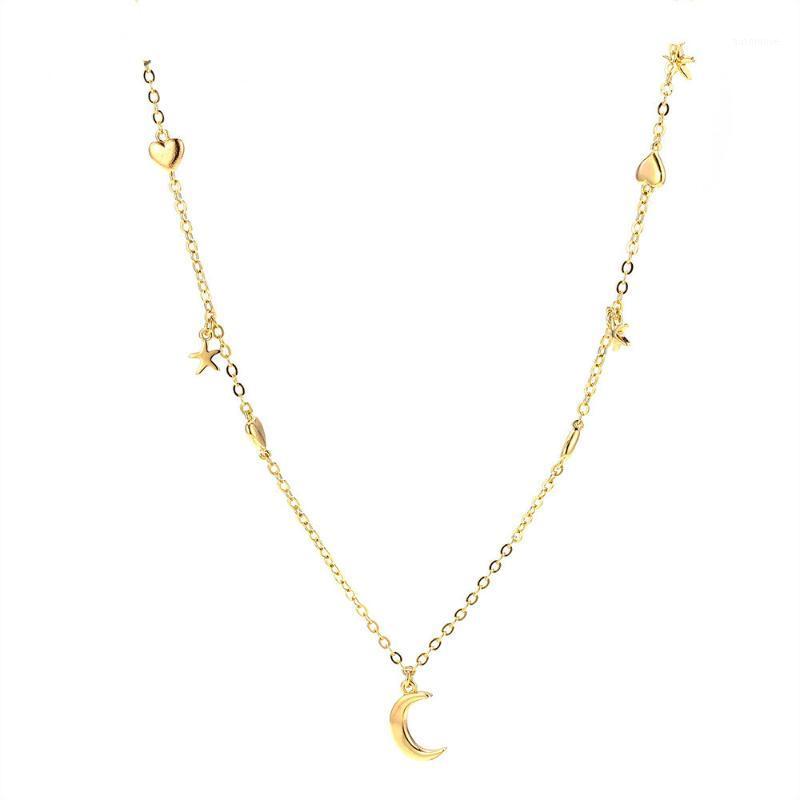 Korea's new gold-plated stars moon pendant necklace brief engagement birthday gift1
Korea's new gold-plated stars moon pendant necklace brief engagement birthday gift1