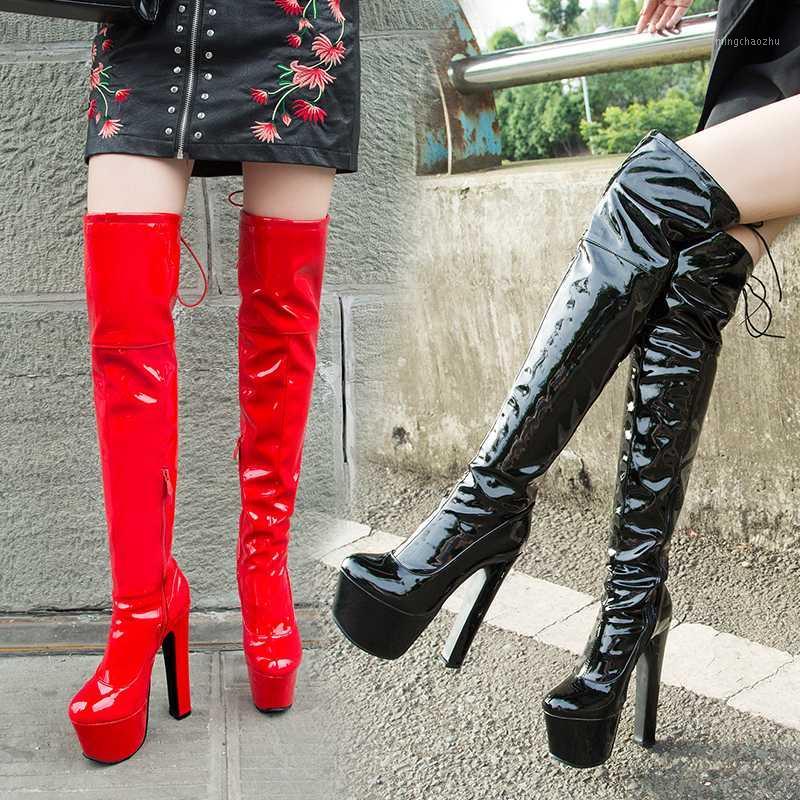 Patent Leather Sexy Thigh High Heel Boots Winter Platform Red Black Women Over the Knee Boots Large Size 45 48 Lady Fetish Shoes1
Patent Leather Sexy Thigh High Heel Boots Winter Platform Red Black Women Over the Knee Boots Large Size 45 48 Lady Fetish Shoes1