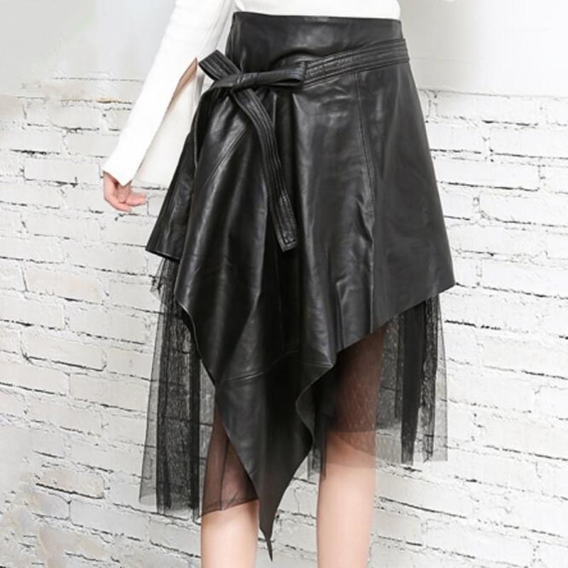 Fashion Elegant Genuine Leather Skirts Women High Waist Skirts Female Black Real Sheepskin Patchwork Mesh A Line Ladies1
Fashion Elegant Genuine Leather Skirts Women High Waist Skirts Female Black Real Sheepskin Patchwork Mesh A Line Ladies1