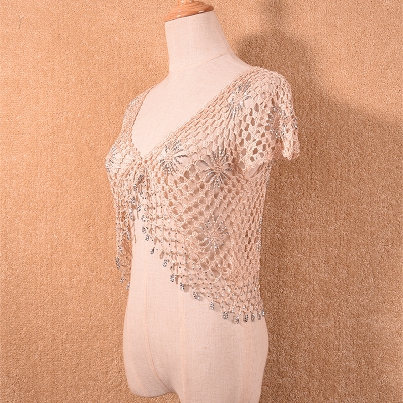 Plus Size fashion Women's Short Sleeve Crochet Shrug Lace Hollow Out Many colors Tassel Sweater Cape Cardigan Shurg w309 201023