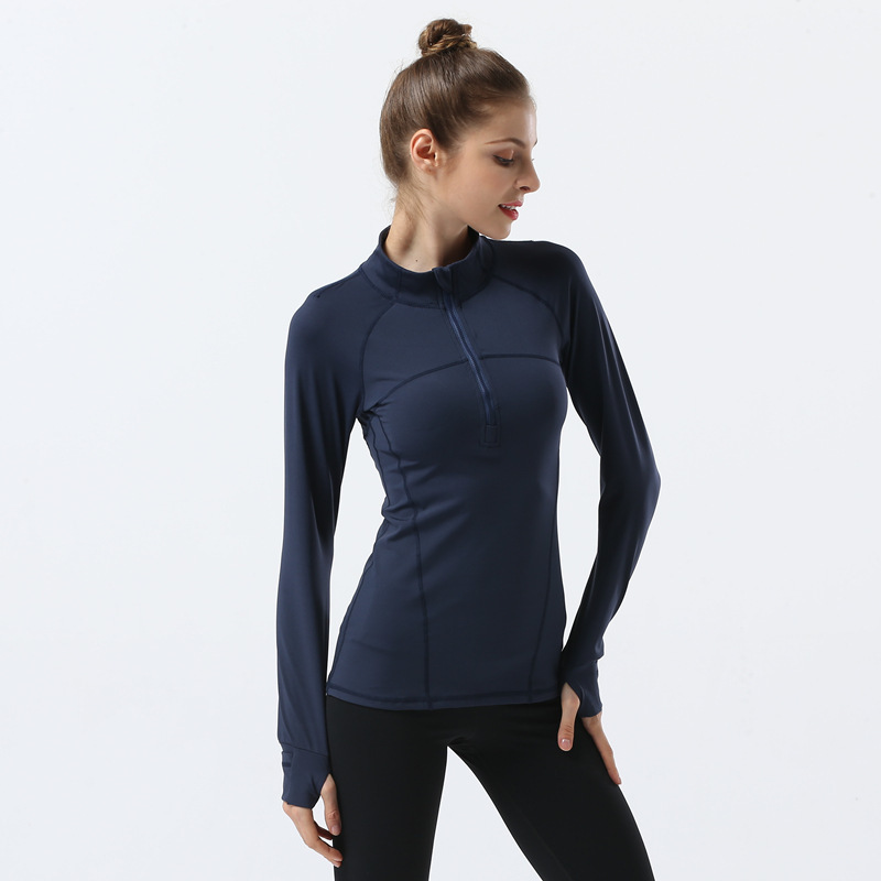 Yoga Coat Long Sleeve Tops T-shirt Women's Tight Zipper Stand Collar Jacket Elastic Quick-drying Fitness Outdoor Sports Running Shirts Blouse, Navy blue
Yoga Coat Long Sleeve Tops T-shirt Women's Tight Zipper Stand Collar Jacket Elastic Quick-drying Fitness Outdoor Sports Running Shirts Blouse, Navy blue