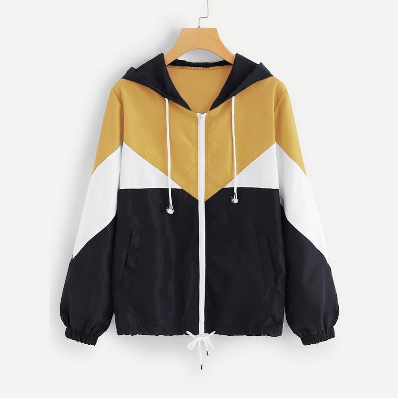 Women' Basic Hooded Jacket Patchwork Long Sleeve Clothing Multicolor Autumn Coat Female Casual Windbreaker Running Coat, Pink
Women' Basic Hooded Jacket Patchwork Long Sleeve Clothing Multicolor Autumn Coat Female Casual Windbreaker Running Coat, Pink