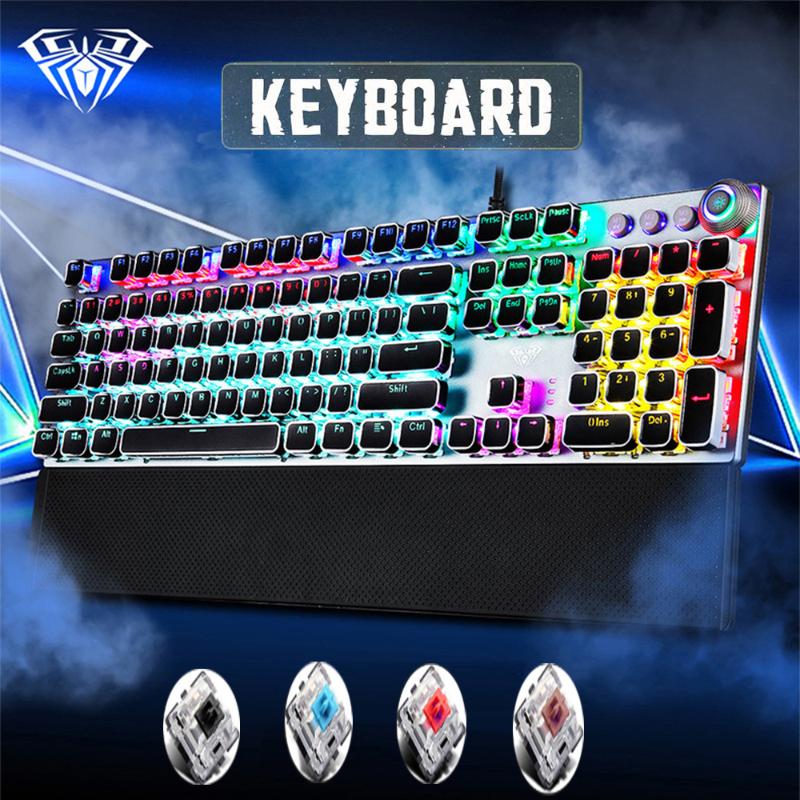 Game Mechanical Keyboard104 keys Black/Blue /Brown/Red Switch LED Backlit Anti-ghosting USB multimedia wired gaming Keyboard
Game Mechanical Keyboard104 keys Black/Blue /Brown/Red Switch LED Backlit Anti-ghosting USB multimedia wired gaming Keyboard