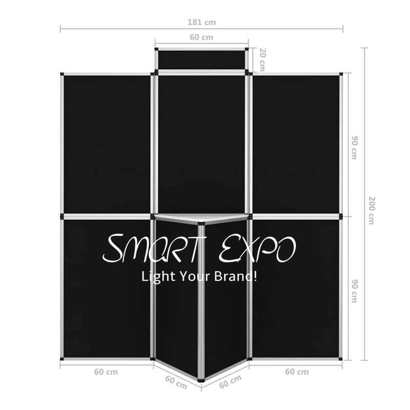 Folding Advertising Display Boards with Header and Product Shelf Portable Carry Bag