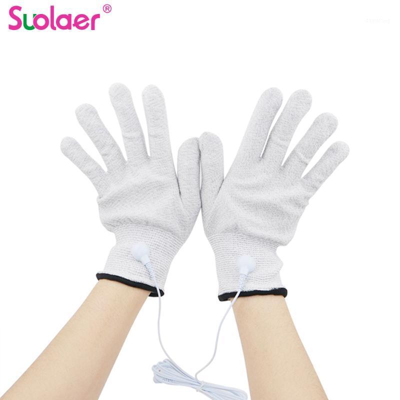 

1Pair Magic Pulse Massage Gloves With Cable Silver Fiber Conductive Electrotherapy Massage Electrode Gloves Use For Tens Devices1