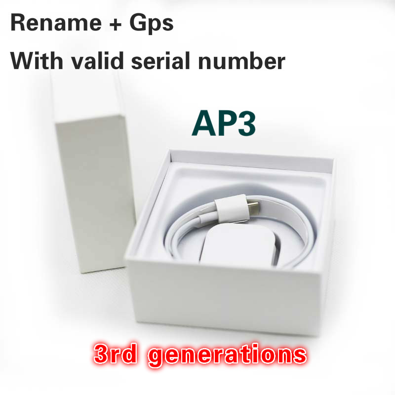 Newest headphone ap 3 pro H1 chip Renamed headset 2nd 3rd Generation Wireless Charging Bluetooth Earphones With GPS, White
Newest headphone ap 3 pro H1 chip Renamed headset 2nd 3rd Generation Wireless Charging Bluetooth Earphones With GPS, White