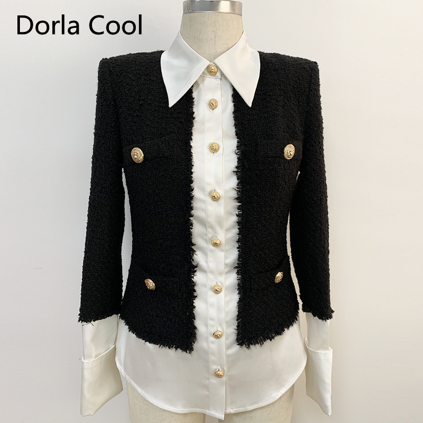 High Street Female Personality Designer Satin Shreds Women's Wool Jackets Luxury Buttons Outerwear Long Sleeves Cw86, Black
High Street Female Personality Designer Satin Shreds Women's Wool Jackets Luxury Buttons Outerwear Long Sleeves Cw86, Black