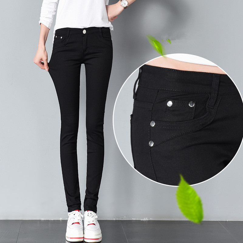 FSDKFAA Woman Jeans Solid Pencil Women Pants Girls Sweet Candy Color Slim Trousers Femme Pantalon Good Quality Women Leggings LJ201127