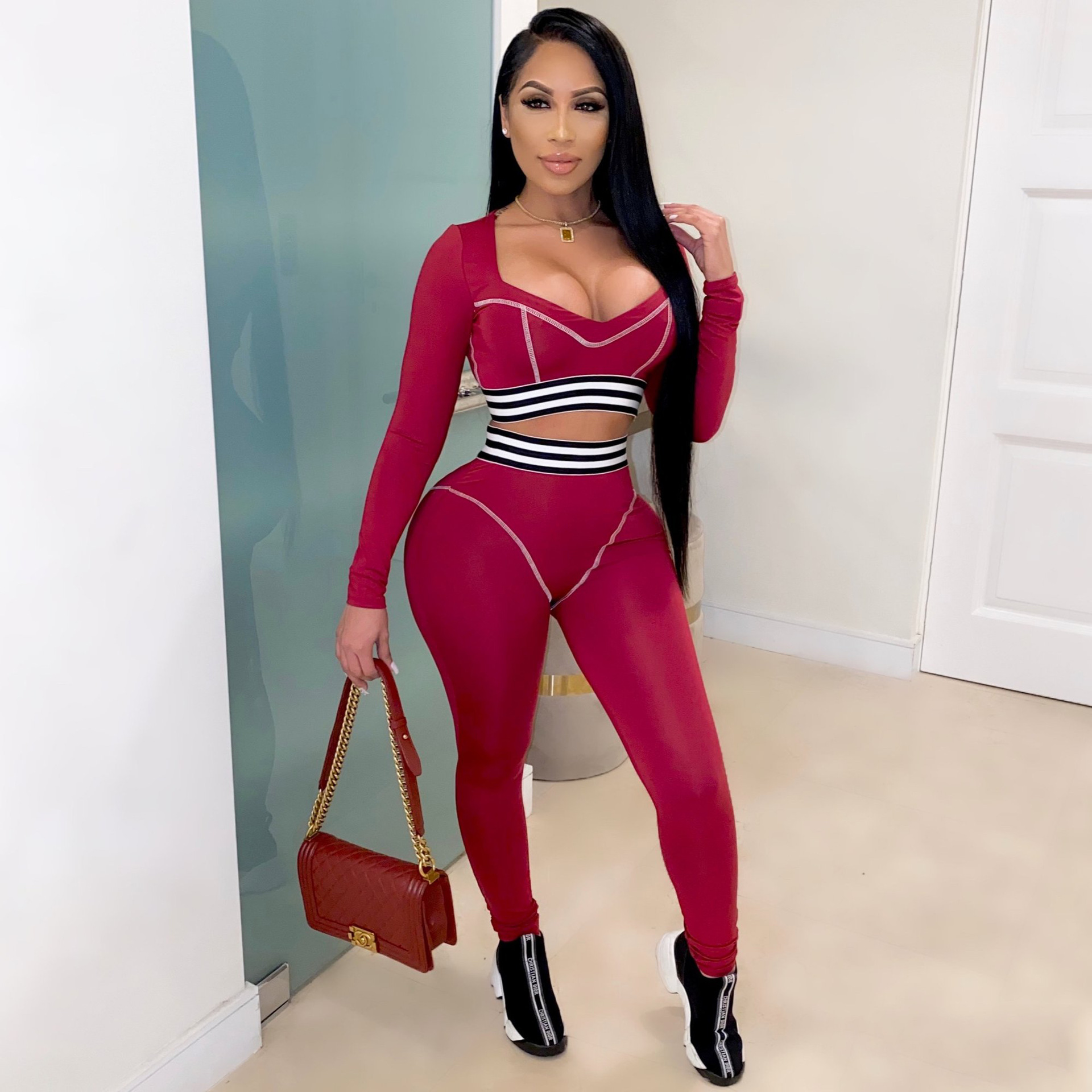 Women Outerwear Women' Two Piece Pants Sexy Club Suits Sport Tracksuits Lady Casual Suits Outfits Hot Sale Fitness Sweatsuits, Black
Women Outerwear Women' Two Piece Pants Sexy Club Suits Sport Tracksuits Lady Casual Suits Outfits Hot Sale Fitness Sweatsuits, Black